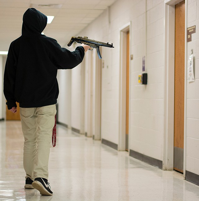 With the rise of active shooter incidents in the United States, students and faculty members are highly encouraged to be aware of the policies to follow in order to promote safety precautions in case of an active shooter incident were to take place. (Photo Illustration by Cassandra Nguyen | The Collegian)
